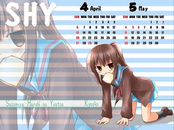   calendar kyonko suzumiya_haruhi_no_yuuutsu tagme  