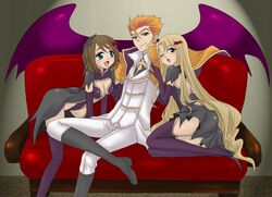  a boots brown_hair code_geass hair_ornament hairclip liliana_vergamon long_hair luciano_bradley marika_soresi okuretun short_hair thigh-highs thigh_boots thighhighs wink 