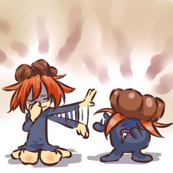  closed_eyes gloom hat hitec kneeling moemon nintendo orange_hair personification pokemon pokemon_(game) pokemon_rgby saliva sexual_dimorphism short_hair simple_background smell 