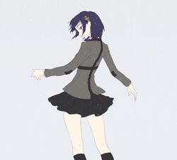  hair_ornament hairclip morimoto_kanaru persona persona_trinity_soul purple_hair satsuki_(dorowa) school_uniform short_hair skirt 