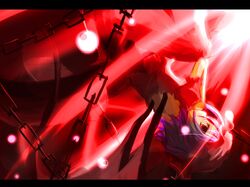  chain chains hair_ribbon hair_ribbons mashayuki red_eyes remilia_scarlet ribbon ribbons short_hair sketch touhou wings 