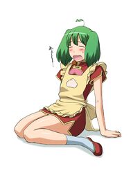  akiyama_kenta apron macross macross_frontier ranka_lee yawn yawning 