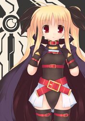  cape fate_testarossa mahou_shoujo_lyrical_nanoha mahou_shoujo_lyrical_nanoha_a's mahou_shoujo_lyrical_nanoha_a's thighhighs 