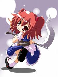 chibi kami_koppu onozuka_komachi red_hair redhead scythe short_hair touhou 