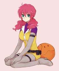  arch_(artist) boots elbow_gloves feldt_grace gloves grey_legwear gundam gundam_00 haro lowres pink_hair plum_(arch) solo thigh-highs thigh_boots thighhighs 