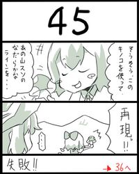  cirno hat kirisame_marisa lowres monochrome multiple_girls mushroom touhou translated uni_mate 