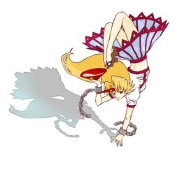  alioth_(pixiv) bad_id blonde_hair chain chains horn horns hoshiguma_yugi hoshiguma_yuugi long_hair sakazuki touhou 