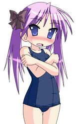  hiiragi_kagami long_hair lucky_star neopure one-piece_swimsuit purple_hair school_swimsuit swimsuit 