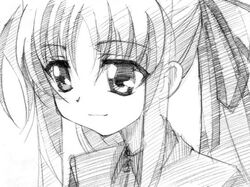  gofu mahou_shoujo_lyrical_nanoha monochrome sketch traditional_media 