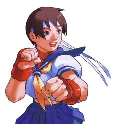  headband kasugano_sakura rival_schools school_uniform serafuku street_fighter 