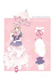  alice_in_wonderland alternate_costume bad_id blonde_hair blue_hallelujah character_name character_sheet choker elbow_gloves fan gloves lan_hallelujah parasol purple_eyes touhou umbrella yakumo_yukari 