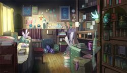  alchemy bad_id book bookshelf no_humans original pixiv pixiv_fantasia pixiv_fantasia_4 room roomscape scenery 