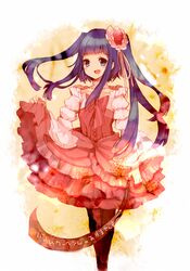  dress frills furudo_erika hanokage pantyhose ribbon twintails umineko_no_naku_koro_ni 