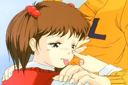  80's :p akanbe cap cute dorothy_(gundam) gundam gundam_0080 hair_bobbles hair_ornament oldschool screencap short_twintails sweater_vest tongue twintails 