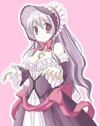  atelier_(series) breasts cleavage clock jewelry long_hair minidraco mole necklace pamela_ibiss purple_hair red_eyes 