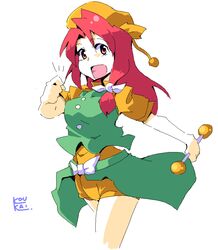  baton hat orange_(touhou) redhead solo 