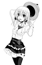  contemporary kitsunebi monochrome moriya_suwako thighhighs touhou 