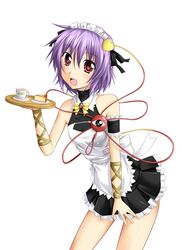  dessert eyes food hairband heart kitsunebi komeiji_satori purple_hair red_eyes short_hair touhou waitress 