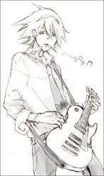  guitar_pick instrument katsura_miya monochrome plectrum sketch soul_eater soul_eater_(character) 