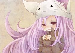  animal_ears animal_hat cat_hat cathat child edo. edo_(artist) hat long_hair megurine_luka megurine_luka_(toeto) pink_hair red_eyes solo tears toeto_(vocaloid) vocaloid 