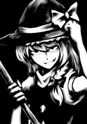  hat hellshock kirisame_marisa monochrome parody touhou traditional_media witch_hat 