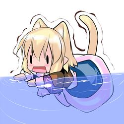  animal_ears blonde_hair hoshizuki_(seigetsu) mizuhashi_parsee puru-see short_hair tail touhou trembling water 
