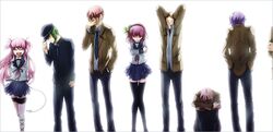  angel_beats! facepalm hinata_(angel_beats!) kurusu lineup multiple_girls naoi_ayato noda noda_(angel_beats!) ooyama ooyama_(angel_beats!) otonashi_(angel_beats!) school_uniform thighhighs yuri_(angel_beats!) 
