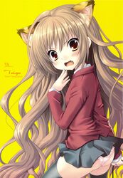   aisaka_taiga alto_seneka animal_ears ass duplicate nekomimi panties rusty_soul seifuku toradora! venom  