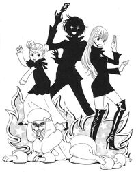  hanamoto_hagumi honey_and_clover monochrome umino_chica yamada_ayumi 
