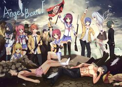  blazer feathers fine_art_parody flag fujimaki fujimaki_(angel_beats!) gun hinata_(angel_beats!) iwasawa koyama_tomosato liberty_leading_the_people matsushita naoi_ayato no_pants no_shirt noda_(angel_beats!) ooyama ooyama_(angel_beats!) otonashi_(angel_beats!) parody school_uniform serafuku shiina_(angel_beats!) shirtless shotgun sleeves_rolled_up takamatsu tenshi_(angel_beats!) thighhighs tk_(angel_beats!) weapon yui_(angel_beats!) yuri_(angel_beats!) yusa yusa_(angel_beats!) 