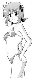  bikini idolmaster monji monochrome short_hair swimsuit 