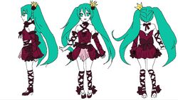  crown dress hatsune_miku high_heels project_diva project_diva_2nd shoes vocaloid 