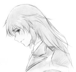  kisetsu military military_uniform monochrome sketch smile solo strike_witches traditional_media uniform 