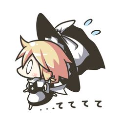  aoblue blonde_hair blush chibi hat kirisame_marisa solo tears touhou 
