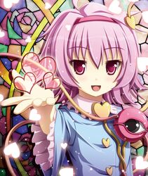  eyes hairband heart komeiji_satori purple_eyes purple_hair short_hair shushio touhou violet_eyes 