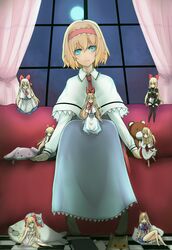  blonde_hair blue_eyes capelet doll ginji74 ginji_(artist) hairband highres long_hair shanghai shanghai_doll short_hair touhou 