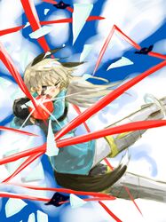  blonde_hair blue_eyes eila_ilmatar_juutilainen fox_ears fox_tail highres long_hair military military_uniform muro pantyhose strike_witches striker_unit striker_units tail uniform white_legwear white_pantyhose 