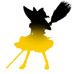  bad_id broom hat kirisame_marisa kokuten_(weaksound) silhouette solo standing touhou witch_hat 