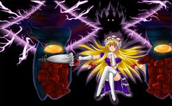  aura crossover granzon long_hair mecha super_robot_wars super_robot_wars_the_lord_of_elemental touhou umbrella yakumo_yukari 
