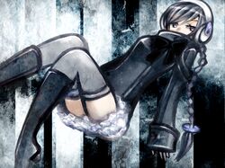  braid coat grey_eyes headphones long_hair ponytail sekka_yufu silver_eyes silver_hair solo thigh-highs thighhighs tsunoyomogi_amahashi utau zettai_ryouiki 