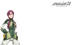  blue_eyes brown_hair glasses makinami_mari_illustrious neon_genesis_evangelion plugsuit white 