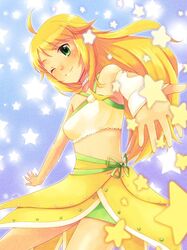 green_eyes hoshii_miki idol idolmaster idolmaster_2 inusaki star wink 