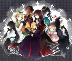  aohigeko buranko_(marchen) cross crown doll dornroschen dress elyse idoko marchen marchen_von_friedhof multiple_girls nun_(marchen) sabutarou schneewittchen sleeping_beauty sound_horizon 