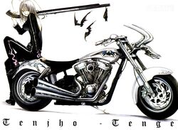  highres motor_vehicle motorcycle natsume_maya oogure_ito shotgun tenjou_tenge vehicle wallpaper weapon 