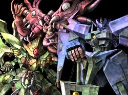  highres mecha nazgadd simple_background super_robot_wars super_robot_wars_the_lord_of_elemental sword tentacle tentacles tro weapon wiztoll_kai 