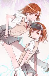  brown_hair electricity head_mounted_display misaka_imouto misaka_mikoto school_uniform shorts skirt to_aru_kagaku_no_railgun to_aru_majutsu_no_index uken uniform 