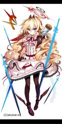  1girl akabane_(zebrasmise) blonde_hair highres long_hair original pantyhose solo 
