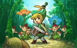  acorn ezlo flower forest legend_of_zelda link link_(zelda) minish sword the_legend_of_zelda toon_link weapon 