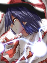  1girl hat highres nagae_iku profile red_eyes simple_background solo touhou udongein white_background 