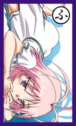  antenna_hair baby_princess blush dress fubuki_(baby_princess) pink_eyes pink_hair short_hair 